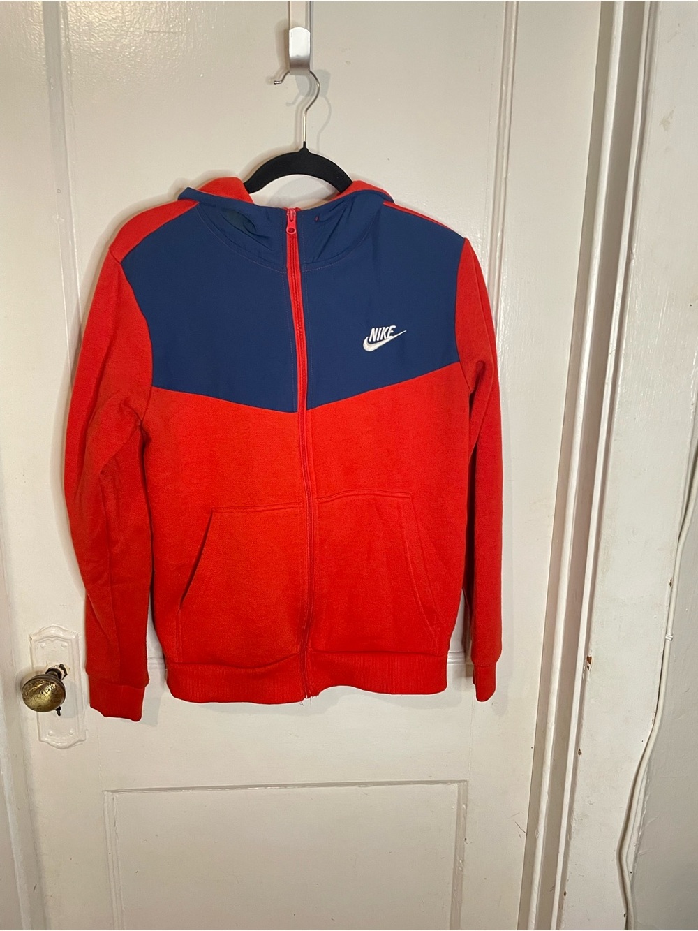 Nike Red and Navy Full-Zip Hoodie Jacket